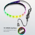 COOLMOON LED Strip 4 Pin Interface Magnetic RGB Light Strip 40cm 5V ARGB 24 Lamp Beads Soft LED Strip for Computer. 