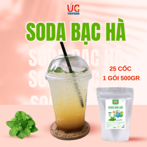 Soda Bạc Hà (1 gói 500gr) Soda UC Nước Uống Giải Khát Có Sẵn Gas Không Cần Siro và Nước Có Gas Đủ Vị Thơm Ngon Dễ Pha