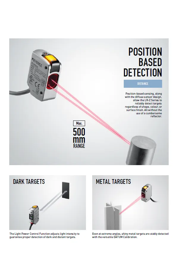 Keyence CMOS Laser sensor LR-ZH500N Rectangular w/ cable