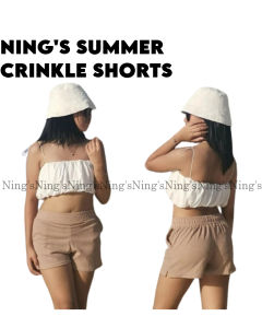 Nings Apparel - Trendy Summer Crinkle Shorts |  Lounge Shorts |  Regular Size