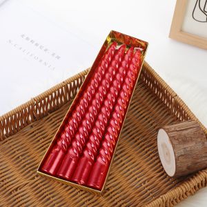 4pcs Lilin Spiral Ulir Tempat Lilin Berulir Berwarna Batang Panjang Gaya Eropa Gold/Silver/Putih