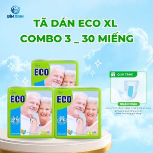 COMBO 3 Tã Dán Người Già ECO Siêu Thấm Bỉm Dán Người Già Chất Lượng Size M/L10 miếng Thế giới Bỉm xinh