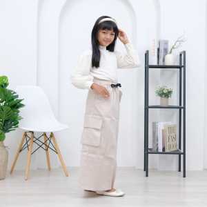 Rok cargo anak perempuan usia 5-12 tahun/ROk panjang span anak bahan katun twill terbaru