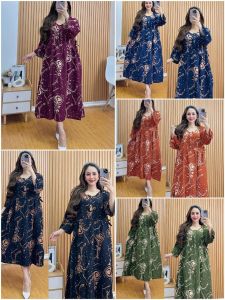 Daster Jumbo Wanita bb 80kg - Daster Rayon Lengen 3/4 Busui