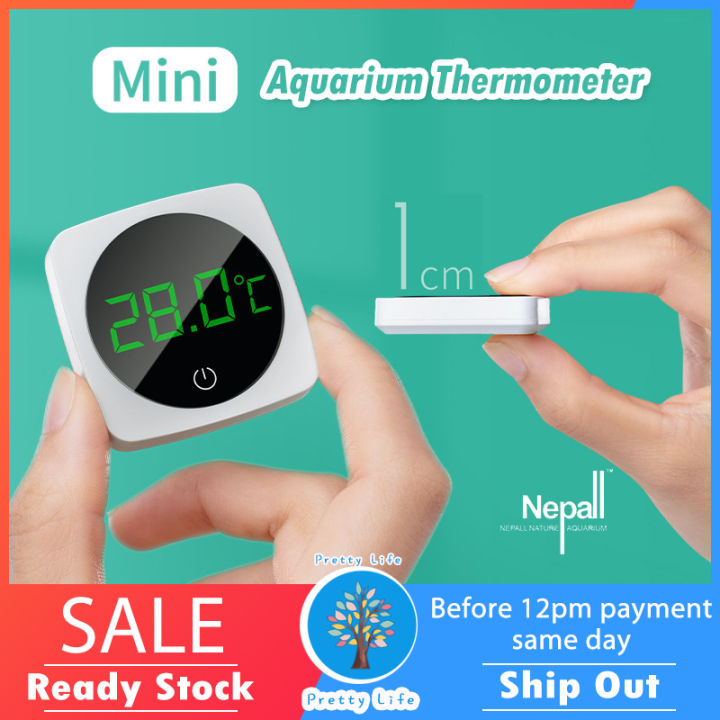ORIGINAL) NEPALL Mini Fish Tank Thermometer LCD Digital Display