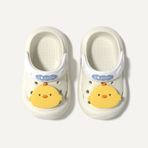 2026 Childrens walking clogs for boys and girls new summer cartoon chick design non-slip home sandals for infants and toddlers