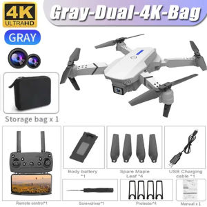 E88D / E88 E99 RC Drone Colorful Light ELF Drone 4K Professional HD Dual Camera Drones Remote Control Toys FPV UAV Wifi GPS Dron 900m