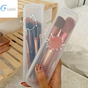 [COD] GUAN ที่จัดเก็บแปรงแต่งหน้าแบบใสพร้อมฝาปิดกล่องดินสอเขียนคิ้วอุปกรณ์จัดระเบียบเครื่องสำอางสำหรับผู้หญิงแบบพกพา