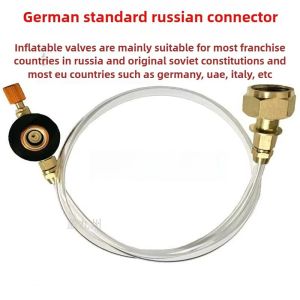 MINIFELE 262 1Set Inflation Valve Gas Refill Adapter Alloy Russian German Standard Gas Tank Furnace Connector Durable Coupler Container Gas Stove Accessories Outdoor Camping Equipment