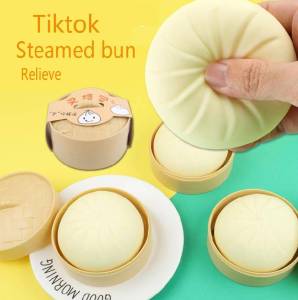 clu Tiktok Squeeze Bun Toy Food Vent Toy Steamed Stuffed Squishy Decompression Fidget Toys Unzip Stress Relief ulc