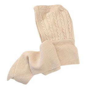 CHUAN Vải dệt mềm mại Mũ Balaclava dệt Bảo vệ cổ Ấm áp Mũ trùm đầu liền thân Thời trang Đậm đặc Mũ mùa đông Phụ nữ