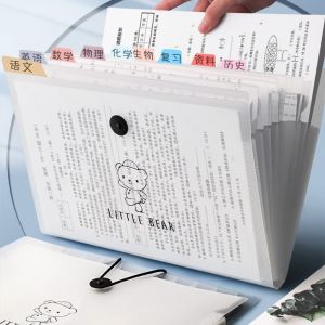 GIORGIONE โฟลเดอร์ขยาย กระเป๋าออร์แกน A4 ที่จัดระเบียบไฟล์ ความจุสูงมาก โฟลเดอร์ไฟล์ A4 ง่ายๆ หมีน้อย กระดาษทดสอบ