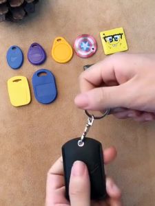 WH Access Card Case Leather Holder Keychain Key Ring ID Door Lock Bag New