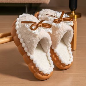 Free Shipping WomenS Cotton Slippers Autumn/Winter 2026 New Style Indoor Home Slippers Thick-Soled Non-Slip Plush Warm For Women In Winter