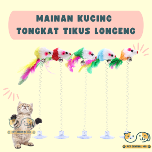 Mainan Tongkat Spiral Per Tikus Bulu Lonceng Mainan Kucing Anjing Pet Toy