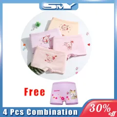 SMY 4 Pcs/Lot Cartoon Panties For Girls Cotton Soft Children