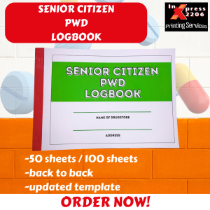 NEW FORMAT SENIOR CITIZEN / PWD LOGBOOK FOR DRUGSTORE / PHARMACY