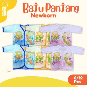 Baju Bayi Lengan Panjang Murah Isi Banyak 6pcs/12pcs Motif Kartun Random