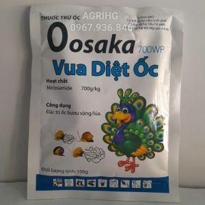 Trừ ốc bưu vàng dạng xịt Oosaka 70WP gói 100grthuốc diệt ốc bưu vàng thuốc ốcthành phần Niclosamide 700g/kg thuốc diệt ốc bưu vàng dạng xịt Oosaka 70WP Nông Nghiệp HG