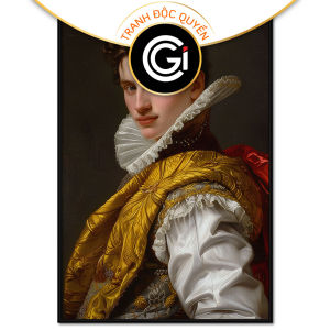 Tranh treo tường tranh dán tường chân dung quý tộc cổ điển Châu Âu chất liệu sơn dầu in canvas. CGI - 398