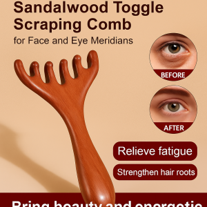 Six-Claw Massage Meridian Comb Sandalwood Scalp Massage Scalp Hair Comb Help Blood Circulation Body Meridian Massage Comb Anti-Static Wide Tooth Massage Tool Sandalwood Deer Antlers Wide Tooth Acupuncture檀木经络按摩