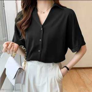 Key - 0118 FIRA Blouse Moscrepe Halus / Blouse Wanita Casual Kantor / Atasan Blouse Wanita Kancing