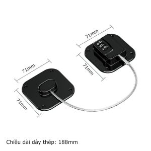 Khóa Dán Cửa Tủ Bảo Vệ Có Chìa Cứng Cáp Dây Cáp Thép Chống Mở Trộm Tủ Đồ Đa Năng