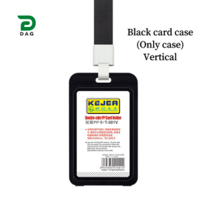 KEJEA T-001V Double-Sided PP Card Holders Vertical (10pcs) - Black Red Blue Yellow White - Lanyard Attached - School & Office Supplies - Geometry Sets