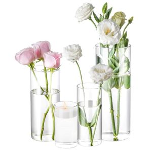 ROLL Nordic Style Flower Vase Acrylic Modern Flower Bucket Household Flower Arrangement Deep Water Flower Pot Home Decoration