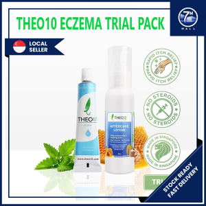 🇸🇬 Theo10 Eczema Trial Pack | Natural Sensitive Skin Itch Prone Redness Relief Dry Skin Cream Lotion Shower Gel Body Wash Moisturizers Ointment Soap Steroid Free Nourishing Safe Outbreak Moisturizer Itchy Beauty Inflammation Anti Fungal Bacteria Viral