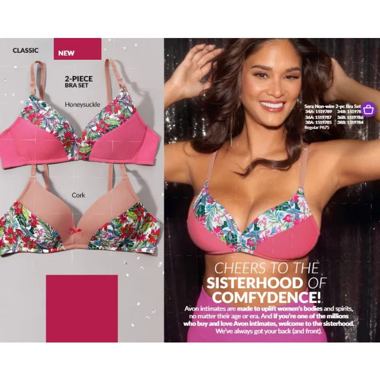 Avon Official Store Sera Non-Wire 2pc Bra 2-in-1 Wireless Bralette