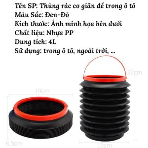 Thùng Rác Ô Tô Mini Co Giãn Mini Để Trên Ô Tô – Dung Tích 4 Lít [giá Sốc]
