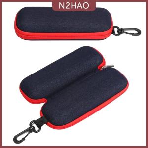 N2HAO Thời trang denim vải kính hộp dây kéo Kính mát bảo vệ container Kính mắt trường hợp kính đọc sách tổ chức mang theo túi