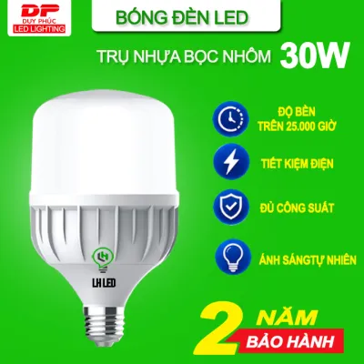 BÓNG ĐÈN LED 65W TRỤ NHỰA BỌC NHÔM BẢO HÀNH 2 NĂM ĐÚNG WATT