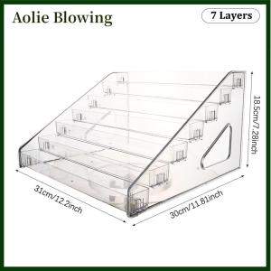 Aolie 3 4 5 6 7 Layers Nail Polish Display Stand Clear Cosmetic Display Rack Holder Essential Oil Bottle Organizer Storage