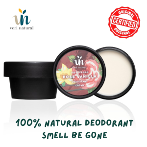 Veri Natural Rose Vanilla Deodorant Cream 40g For Underarm Freshness Bad Body Odor & Removes Smelly Armpits OdorNatural Long-Lasting Odour Control Gentle on Skin Aluminium-Free