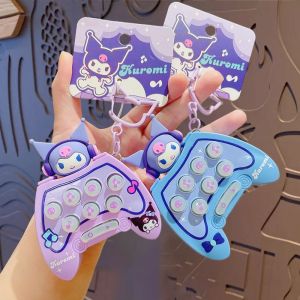 HENLI Handheld Kuromi Whack-A-Mole Keychain Developmental Toys Mini Game Console Keyring Fashion PVC+ABS Cartoon Pendant Children
