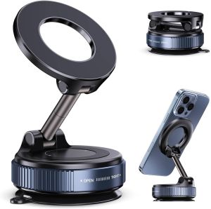 Magnetic Phone Holder for Car, Ultra Vacuum Suction Cup Phone Mount ,360 ° Adjustable Car Phone Holdefor Your Car Accessories for iPhone 17 15 14 13 12 Compatible with Android and All Smartphones