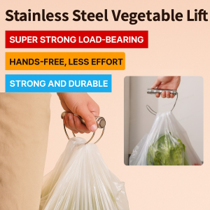 Plastic Bag Carrying Handle Vegetable Rack Storage Basket No Strangulation Convenience Super Load Bearing Stainless Steel Storage Basket Laborsaving Durable