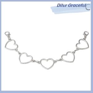 Ditur สายสร้อยโลหะหลายชั้นแบบ DIY จี้รูปหัวใจผีเสื้อรูปดาวห้อยกระเป๋าสะพายไหล่สายโซ่สำหรับกระเป๋า