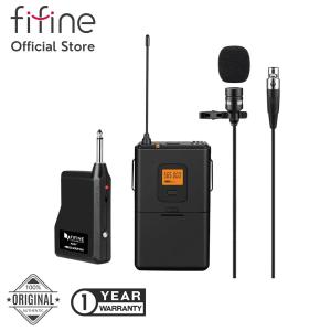 Fifine K037 20-Channel UHF Wireless Lavalier Lapel Microphone System with Bodypack Transmitter Mini XLR Female Lapel Mic and Portable Receiver Quarter Inch Output.perfect for Live Performance