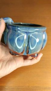 blue dolphin handmade ceramic flower pot (RS2714)