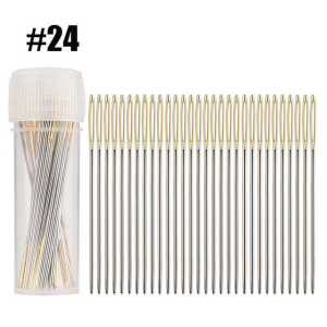 Polocat 30pcs Cross Stitch Needles Craft Embroidery Tool Large Eye Sewing Needles Hand Sewing Needle With Threader Home DIY Sewing Tool