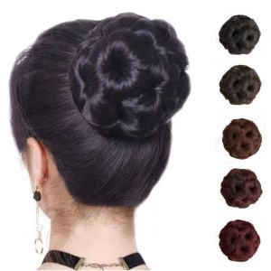 ฉีดผมเสริมสูงกับวินเทจ วิกผมสตรีใยสันสกรีนแบบมัดผมเรียบง่าย สำหรับผู้หญิงวิกผมเจ้าสาว