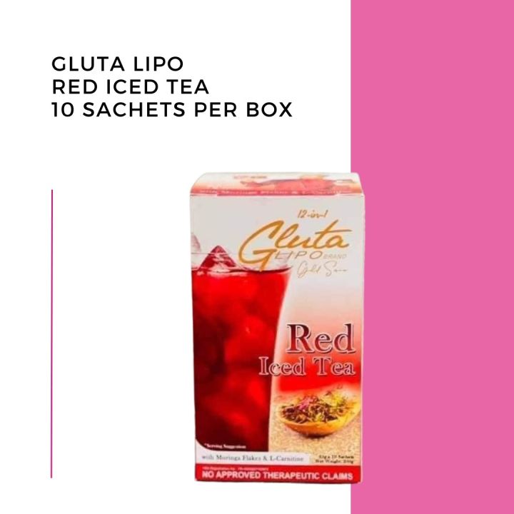 GLUTA LIPO RED ICED TEA 1 box 10 Sachet per Box Lazada PH