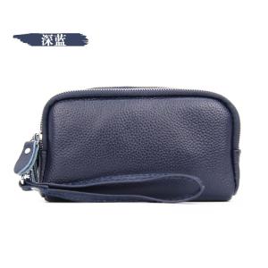 Smart King New Cowhide Womens Clutch Bag Three Layer Zipper Large Capacity Long Wallet Simple Phone Purse Women