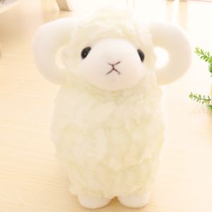 HAF0083 PP Cotton Baby Goat Plush Doll Big Horns 25/35cm Baby Goat Keychain Animal Soft Plushie Doll Soft Sheep Plush Toys Kids Gift