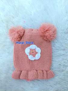 Topi Rajut Bayi Lucu Bunga (0-1 tahun)