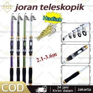 Joran antena carbon fiber telescopic/Joran Pancing Teleskopik Joran Pancing Serat Karbon 2.1M-3.6M Joran Pancing Putar Portabel Tiang Pancing Umpan/Joran Pancing Murah Kuat Teleskopik/