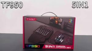 (HD1)T-WOLF Thunder Wolf TF950/T19/TF900 Keyboard and Mouse Set Gaming Accessory One-Handed Keyboard Five-Piece Set
